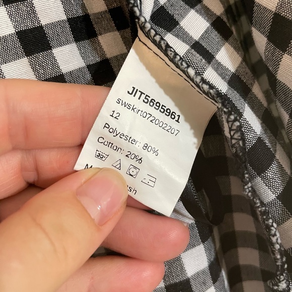 Shein S Black White Plaid Check Ruffle Wrap Mini Skirt - Picture 10 of 13